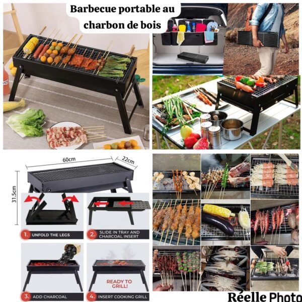 Barbecue pliable au charbon