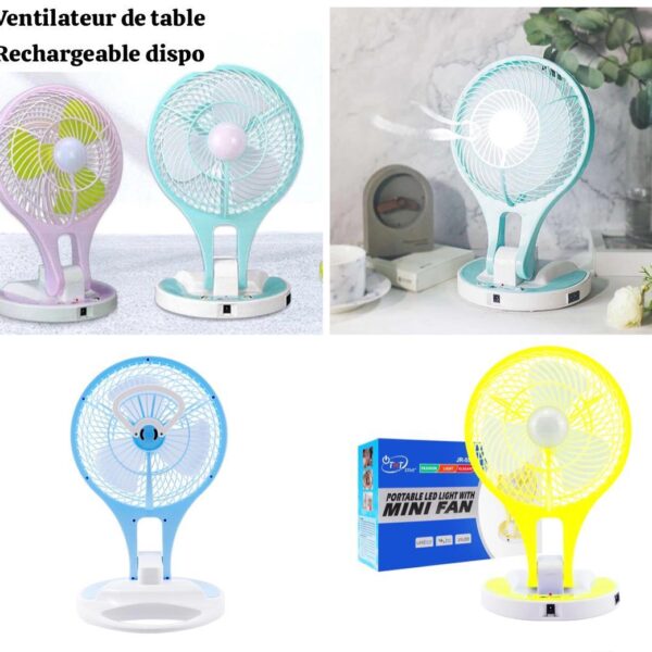 Ventilateur rechargeables avec veilleuse