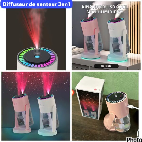 Diffuseur de senteur avec laser et jeux de lumière 3 en 1 + senteur 